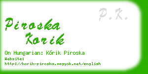 piroska korik business card