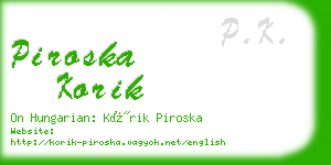 piroska korik business card